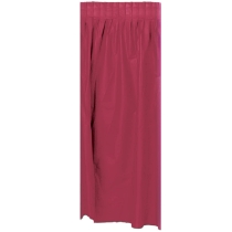 Burgundy Plastic Table Skirting (Pack of 6) burgundy table skirting, plastic table skirt, embossed vinyl table skirt, burgundy party decorations, banquet table skirting, Party Express table décor, burgundy event table cover, plastic table fringe