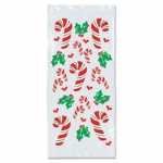 These Candy Cane & Holly Cello Bags w/ twisty ties 