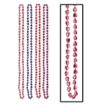 Candy Heart Beads in red and purple for Valentine's Day