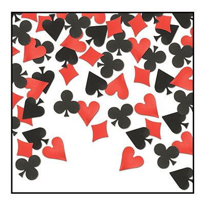 Card  Suit  Confetti (Pack of 6) hearts confetti, diamond confetti, Card suit confetti, casino confetti, red and black confetti 