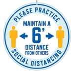 Cardboard Ceiling Signs (Maintain 6" Distance) 