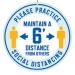 Cardboard Ceiling Signs (Maintain 6" Distance) - S100366V