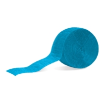 Caribbean Blue Festive Crepe Streamer (Pack of 24) caribbean blue crepe streamers, blue party streamers, tropical party decorations, festive crepe streamer, PartyExpress streamers, bulk party decorations, flame-retardant streamers, ocean theme décor, luau party supplies, crepe paper streamers pack of 24