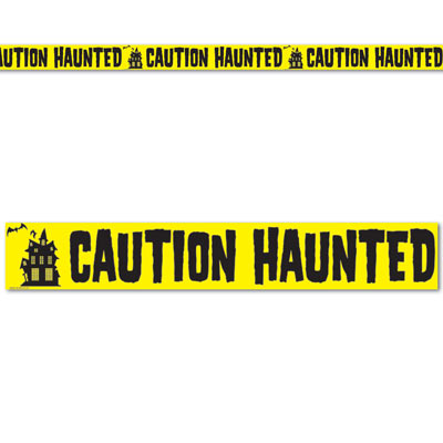 Caution Haunted Party Tape (Pack of 12) caution, haunted, party, tape, Halloween, scary