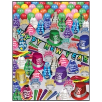 Centurion - New Year's Party Kit for 100 Kit, New, Year's, Eve, Assortment, 100, party, favors, wholesale, inexpensive, hats, tiaras, leis, noisemakers, balloon