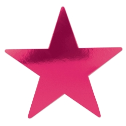 Cerise Foil Star Cutout (Pack of 24) cerise foil star cutout, foil star decorations, party wall décor, New Year’s Eve decorations, event decorations, star cutouts pack of 24, cerise party supplies, large foil stars, party backdrop décor, hanging star decorations