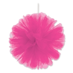 Cerise Tulle Balls (Pack of 24) cerise tulle balls, pink tulle decorations, 8 inch tulle balls, hanging tulle pom poms, cerise party décor, tulle hanging decorations, baby shower tulle décor, Party Express tulle balls