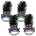 bright colored happy new year tiaras with a black feather