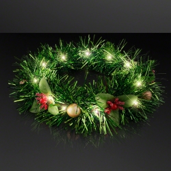 Christmas Crown Light up Hair Wreath (Pack of 12) Christmas light up hair wreath, LED Christmas crown, holiday light up accessories, Christmas party favors, glowing holiday wreath headband, LED hair wreath, Christmas parade accessories, festive light up crown, Party Express Christmas lights, holiday wearable LEDs