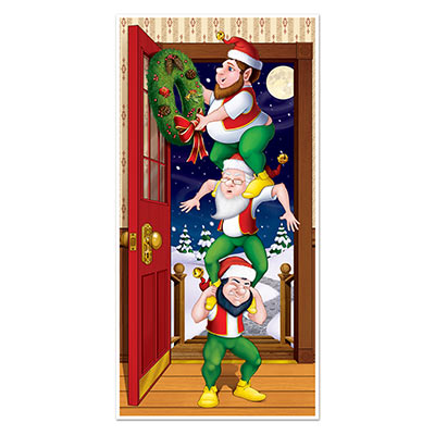 Christmas Elves Door Cover (Pack of 12) Christmas Elves Door Cover, decoration, christmas, door cover, wholesale, inexpensive, bulk