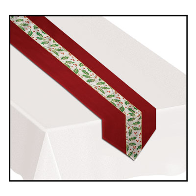 Christmas Holly Fabric Table Runner (Pack of 6) christmas, Winter, Holiday, holly, fabric, table runner, festive 