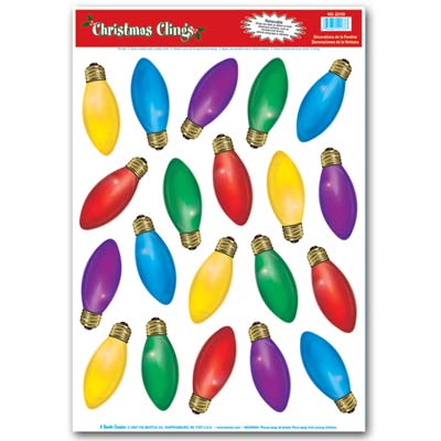 Christmas Light Bulb Cling Decorations