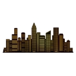 Cityscape Stand-Up (Pack of 4) cityscape stand-up, city skyline decorations, urban party décor, Hollywood party supplies, New Year’s Eve decorations, cardboard stand-ups, event backdrops, Party Express décor, prom decorations, city theme party props