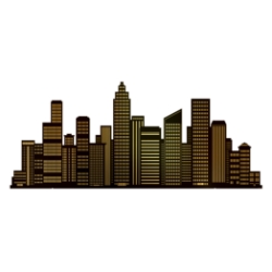 Cityscape Stand-Up (Pack of 4) cityscape stand-up, city skyline decorations, urban party décor, Hollywood party supplies, New Year’s Eve decorations, cardboard stand-ups, event backdrops, Party Express décor, prom decorations, city theme party props
