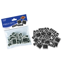 Printed metallic confetti of clapboards and filmstrips.