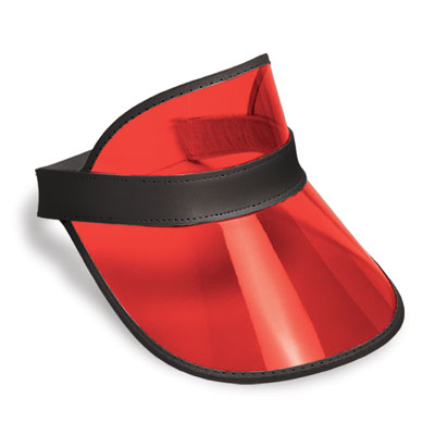 Clear Red Plastic Dealers Visor with Black band