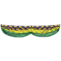 Green, Purple and Yellow Comedy & Tragedy Faces Fabric Bunting