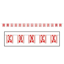 Concessions Pennant Banner has pennants of carnival like print including the word "Concessions".