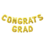 Gold Congrats Grad Balloon Streamer