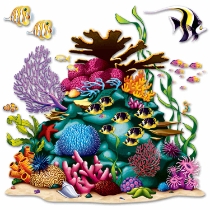 Coral Reef Prop printed on thin plastic material.