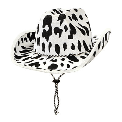 cow print cowboy novelty party hat