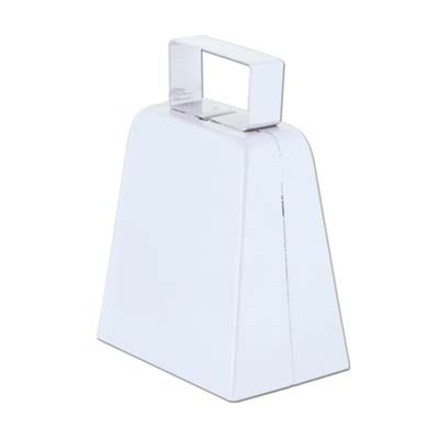 White cowbells with bell included. 