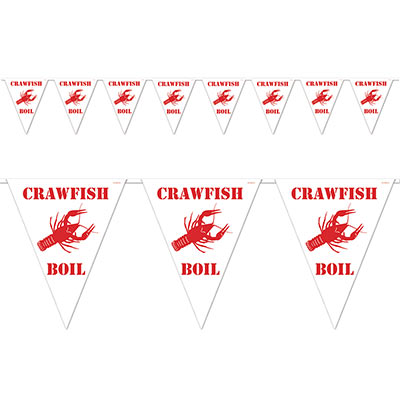 Red Lettering Crawfish Boil Pennant Banner 