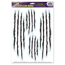 Creepy Claw Marks! Peel 'N Place (Pack of 48) Creepy Claw Marks! Peel 'N Place, decoration, halloween, claw, marks, wholesale, inexpenisve, bulk