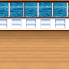 Cruise Ship Deck Backdrop printed on thin plastic material.