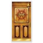 Cruise Ship Door Cover printed with a wooden look.