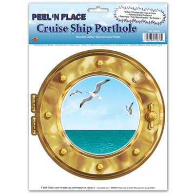 Peel n place decoration that is printed with a beautiful ocean scene of water and birds.