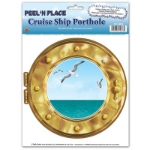 Peel n place decoration that is printed with a beautiful ocean scene of water and birds.