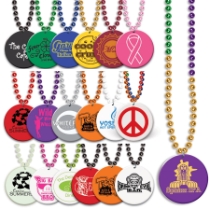 Custom 1-Color Imprinted Medallion with Bead