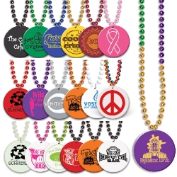 Custom 1-Color Imprinted Medallion with Bead