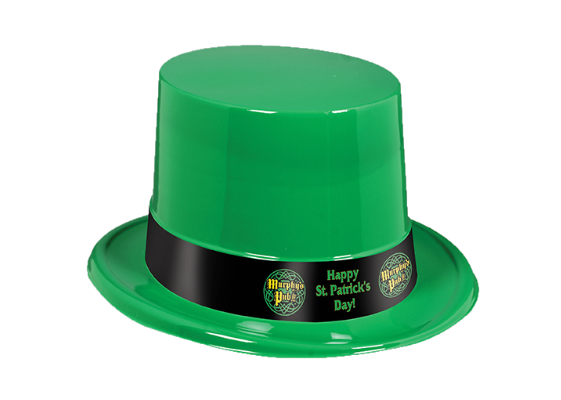 Custom Green Plastic Topper with Imprinted Band Custom Green Plastic Topper with Imprinted Band, custom, green, topper, st. patricks day, party favor, decoration, wholesale, inexpensive, bulk