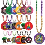 Custom Full-Color Decal Print-N-Toss Medallion Beads Custom Imprinted Print-N-Toss Medallion Beads, custom, beads, party favor, holiday, wholesale, inexpensive, bulk, new year's eve, st. patrick's day, mardi gras, oktoberfest