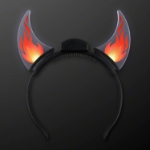 Dancing Flames Light Up Devil Horn Headband (Pack of 12) light up devil horns, dancing flame headband, LED devil horn headband, glow party accessories, Halloween light up horns, CR2032 LED headband, animated flame horns, Party Express devil horns