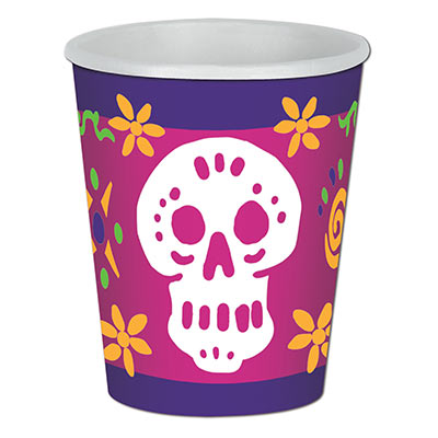 Day Of The Dead Beverage Cups (Pack of 96) Day Of The Dead Beverage Cups, day of the dead, halloween, skull, wholesale, inexpensive, bulk