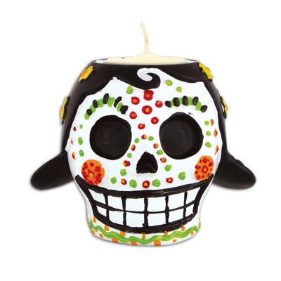 Day Of The Dead Female Tea Light Holder (Pack of 6) halloween, day of the dead, dead, sugar skull, tea light, flame, cancdle, fire 