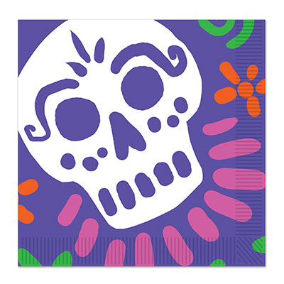 Day Of The Dead Luncheon Napkins (Pack of 192) Day Of The Dead Luncheon Napkins, napkins, day of the dead, halloween, skull, wholesale, inexpensive, bulk