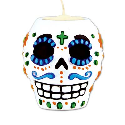 Day Of The Dead Male Tea Light Holder (Pack of 6) Day Of The Dead Male Tea Light Holder, day of the dead, halloween, skull, wholesale, inexpensive, bulk, decoration, centerpiece