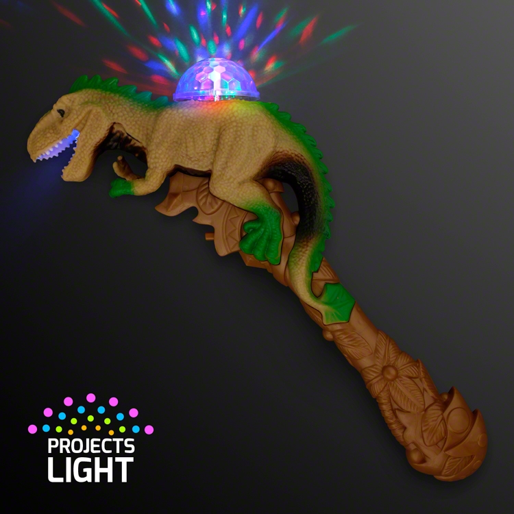 Deluxe Dinosaur Projecting LED Light Wand (Pack of 12) dinosaur LED wand, projecting dinosaur light wand, dinosaur party favors, LED dinosaur toy, spinning projection wand, kids dinosaur light up toy, glowing dinosaur wand, Party Express dinosaur wand, red blue blinking dinosaur, dinosaur birthday supplies