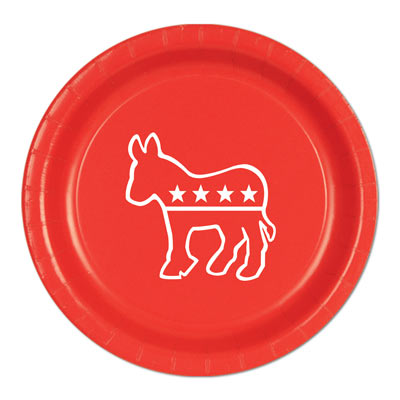 Red Democratic Plates for election day