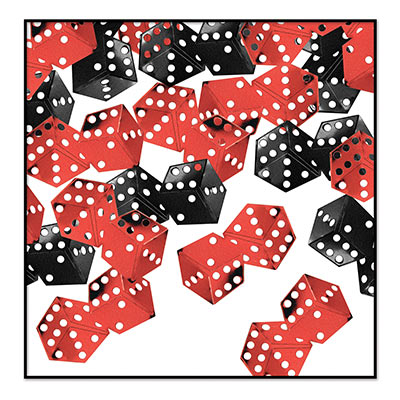 Dice Confetti (Pack of 6) Casino decor, Casino night, black confetti, red confetti, Dice confetti