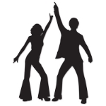 Disco Silhouettes wall decorations for a 70's theme party
