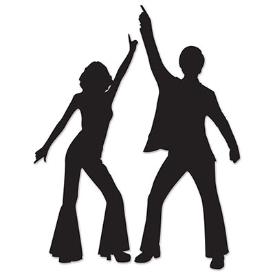 Disco Silhouettes wall decorations for a 70's theme party