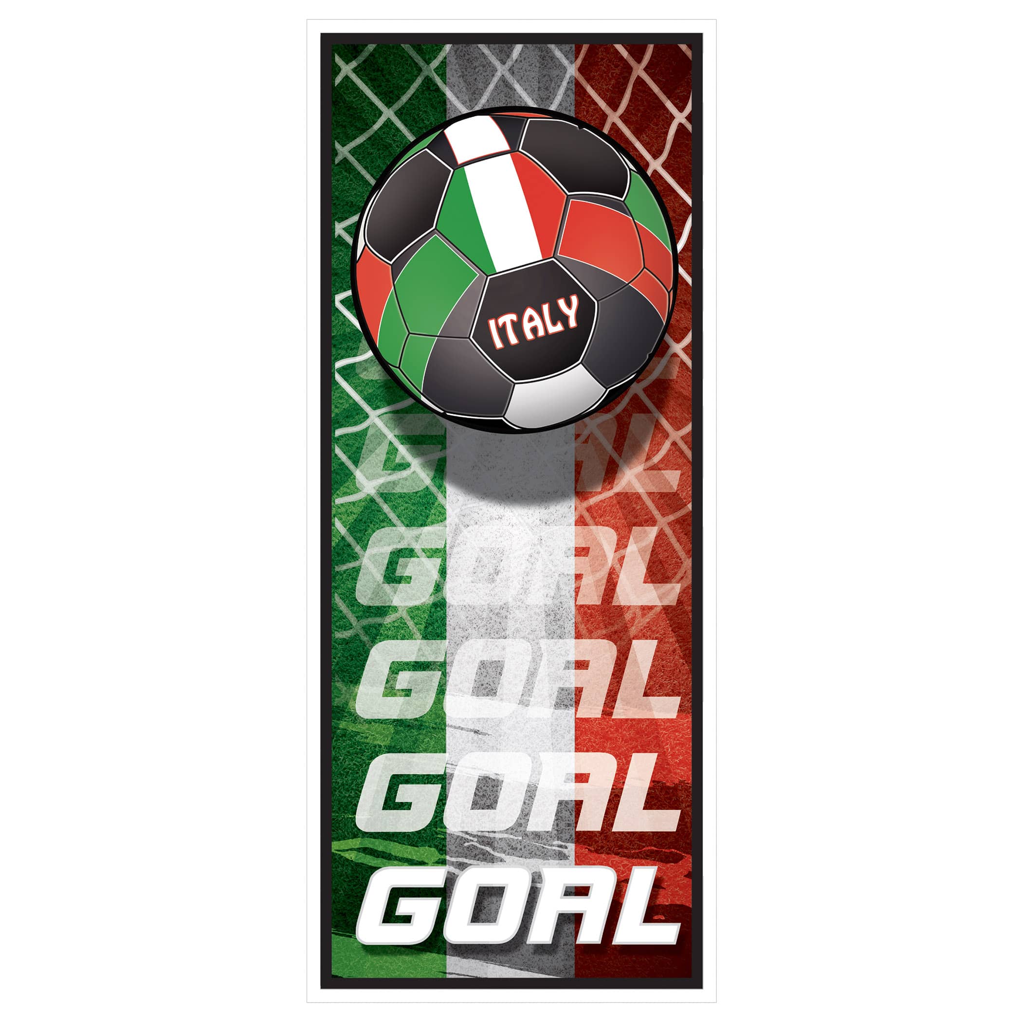 Soccer Door Cover - Italy (Pack of 12) Italy door cover, Italy soccer door cover, Italian party decorations, soccer party décor, Italy theme party supplies, pack of 12 door covers, international party decorations, Party Express Italy décor