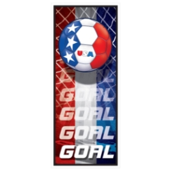 Soccer Door Cover - United States (Pack of 12) United States door cover, USA soccer door cover, American party decorations, patriotic décor, soccer party decorations, USA theme party supplies, pack of 12 door covers, international party decorations, Party Express USA décor