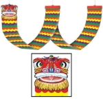 Ceiling decoration of dragon drapery filled with bright colors.