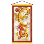 Dragon Door/Wall Panel printed in red and yellow with a detailed dragon.
